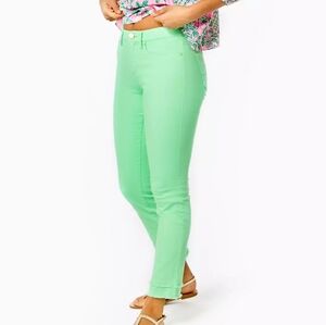 Lilly Pulitzer 29" South Ocean High Rise Skinny Jean, Pistachio Green, size 12